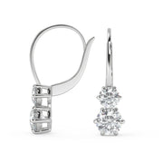 Julissa Round Cut 6 Prong Stacked Earrings Leverback - Nivetta